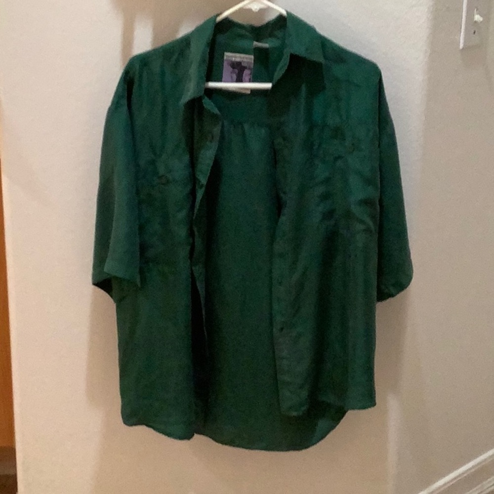 Vintage Green Silk Shirt